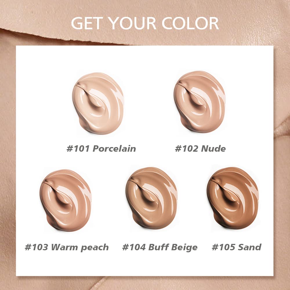Флакон-основа Flawless Liquid Foundation Full Coverage Perfect Matte Oil Control Concealer #105, фото №6