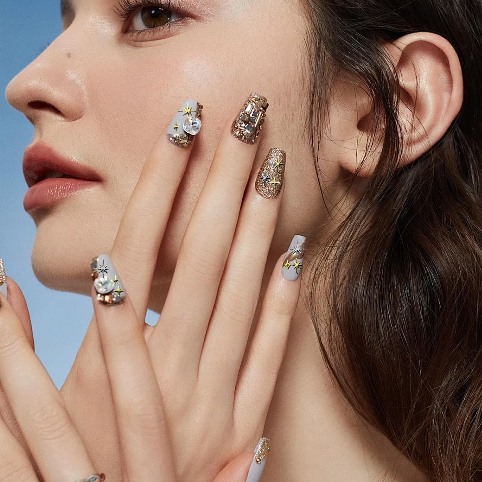 Набір бісеру зірок 3400 шт золотого та срібного кольорів,, фото №6