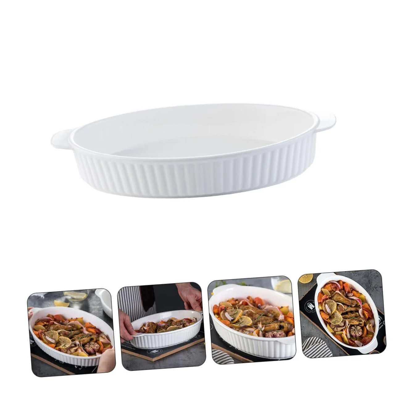 Форма для запекания iplusmile керамическая овальная термостойкая антипригарная, фото №3 Форма для запекания iplusmile керамическая овальная термостойкая антипригарная, фото №3