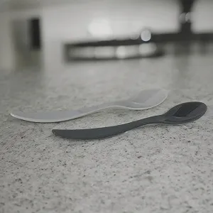 Ложки Яичные Пластиковые Набор 12 штук Микс цветов 14 см (Светло-серый, Темно-серый) synthetic.ua - Фото 1