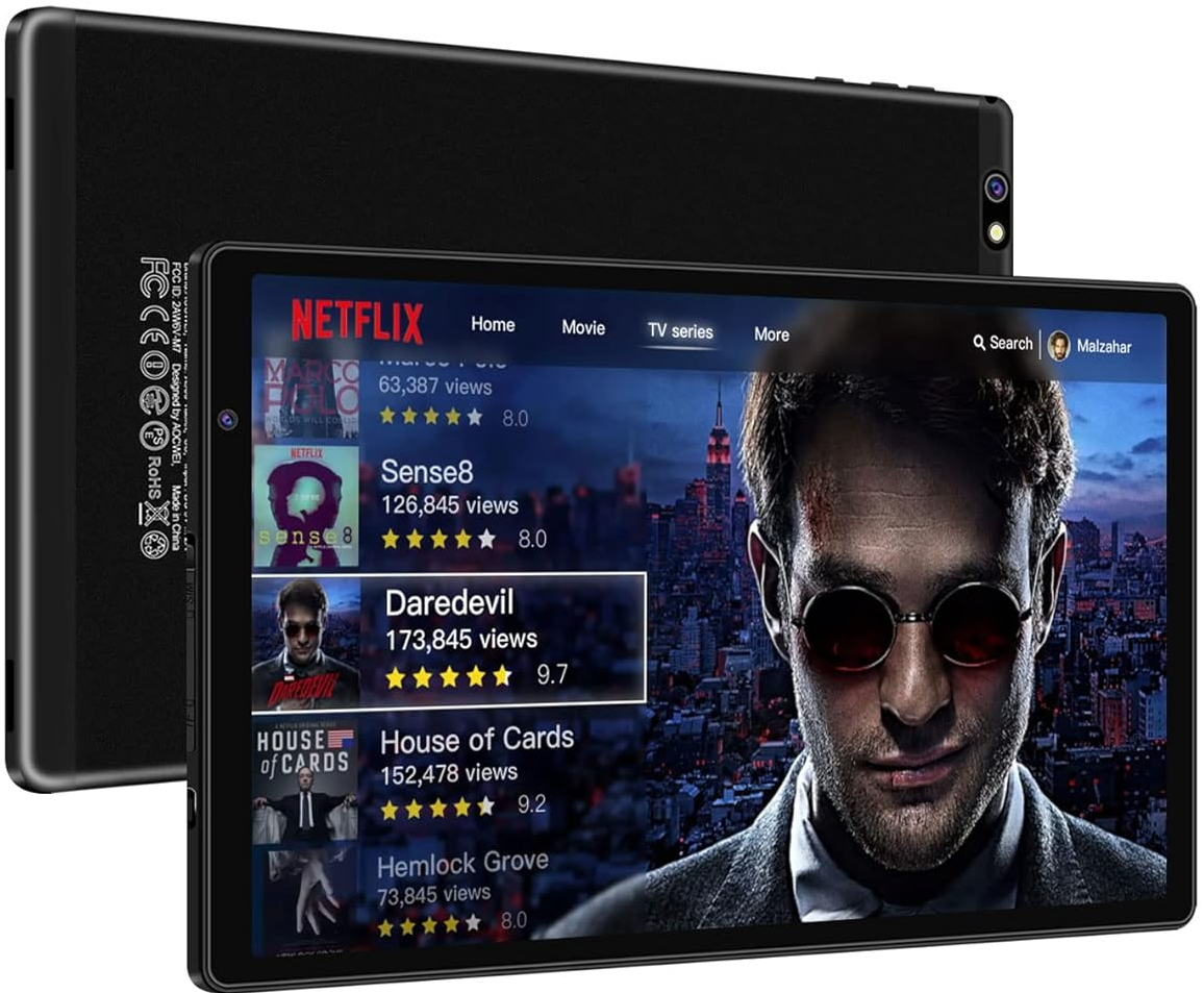 Планшет 10.1 " Aocwei X500 4/64Gb 8 ядер Android 12 8000 mAh Чорний, фото №1