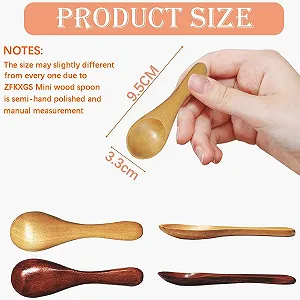 Ложка Деревянная ZFKXGS для Меда Набор из 8 штук 95 x 33 см Бежевый/Темно-коричневый synthetic.ua - Фото 1