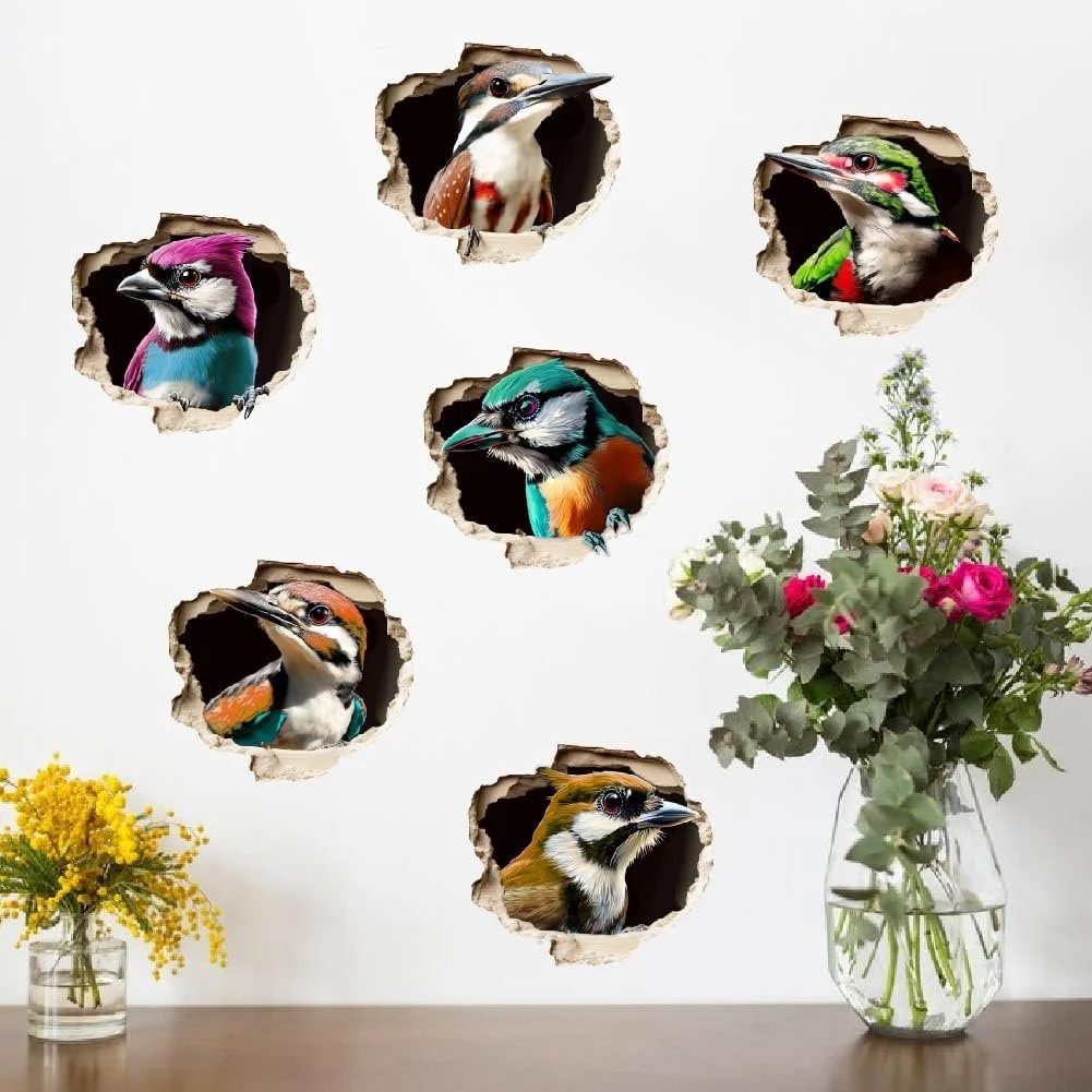 3D Наклейки на стіну SUPERDANT Птахи 8 шт. Кольоровий, фото №4