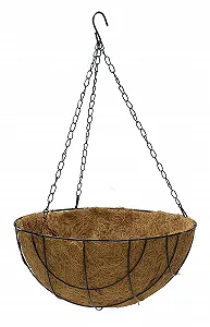 Подвесная корзина Set of 4 30.5 см металлическая с кокосовым вкладышем Темно-зеленая synthetic.ua - Фото 1