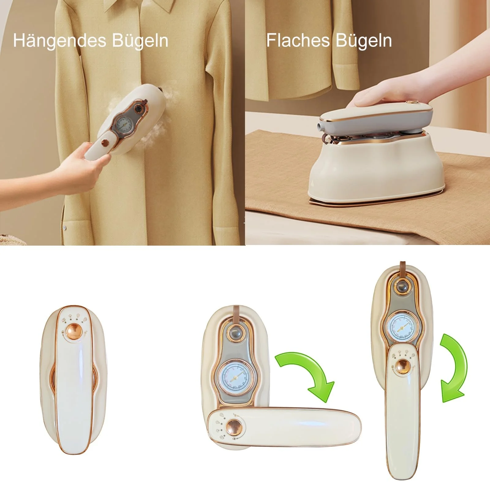 Мініпарова праска 1000 Вт Складана White/Purple, фото №3