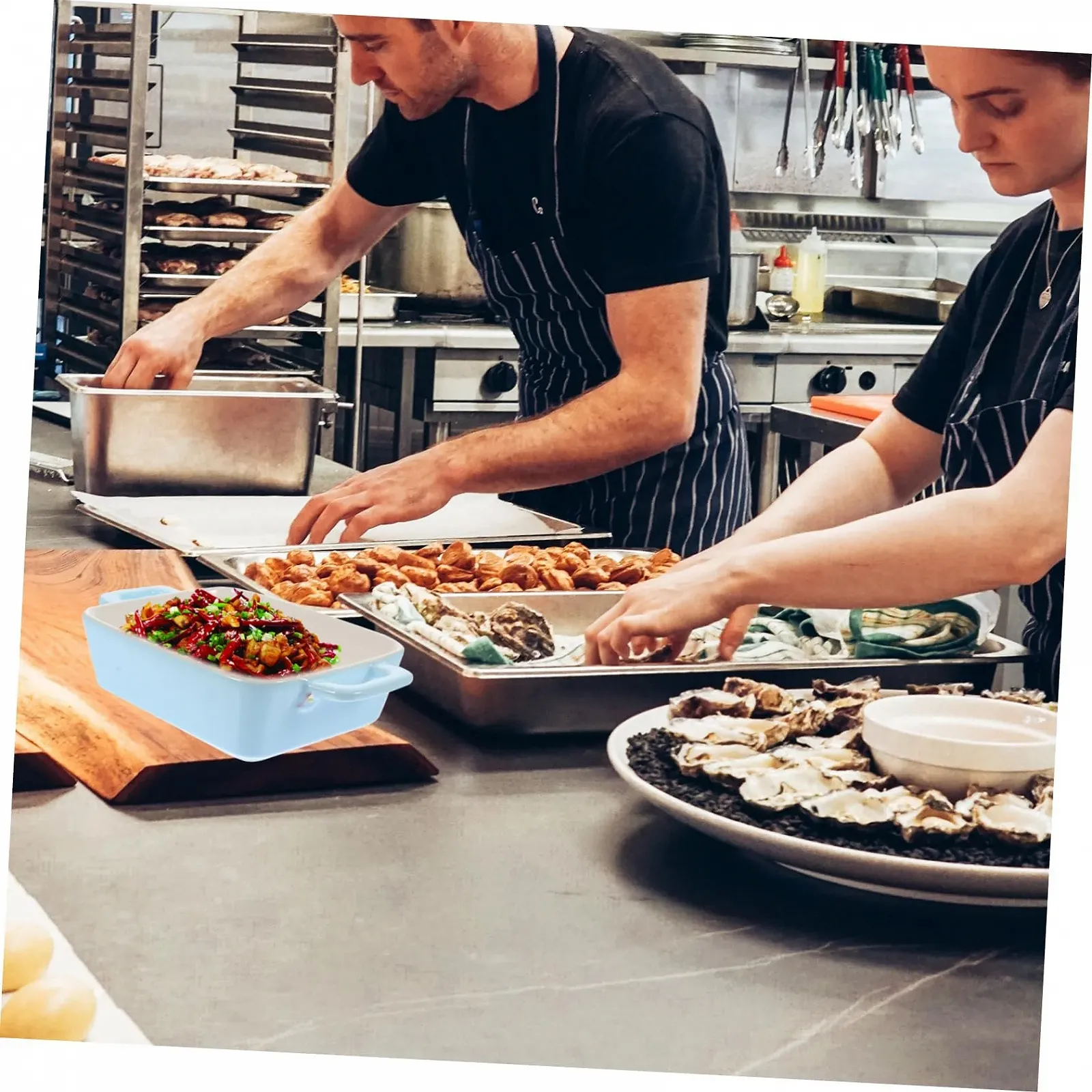 Деко керамічне GALPADA небесно-блакитне для духовки, фото №3