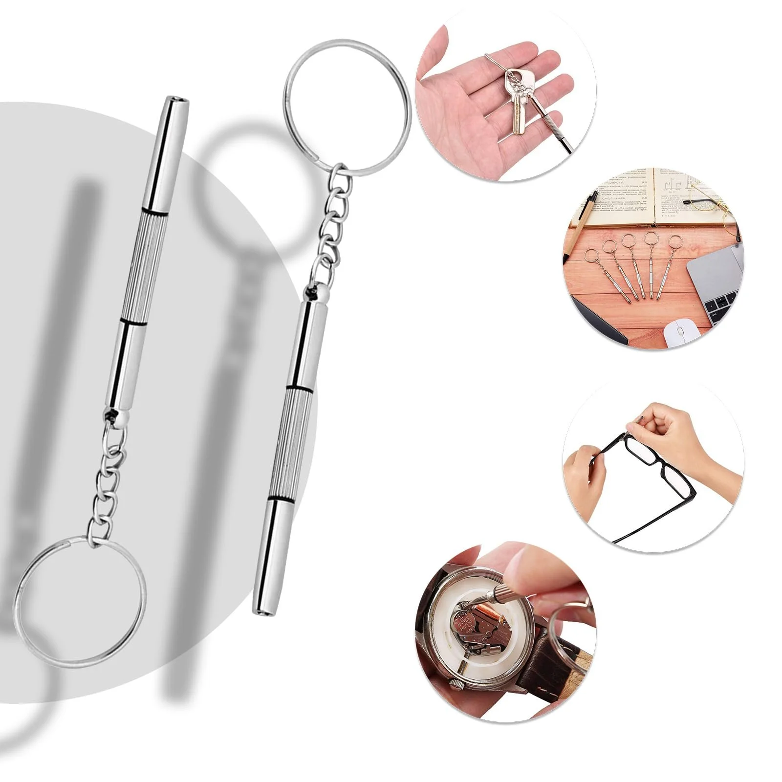 Викрутка для окулярів 3 в 1 Міні Брелок Набір Прецизійних викруток (2 шт.), фото №2