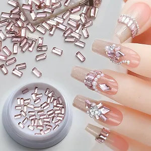 Кришталеві стрази Прямокутні плоскі стрази для дизайну нігтів Прозорий synthetic.ua - Фото 1