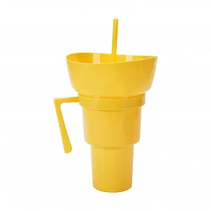 Стакан для напитков и снеков с соломинкой Popcorn с ручкой - Фото 1