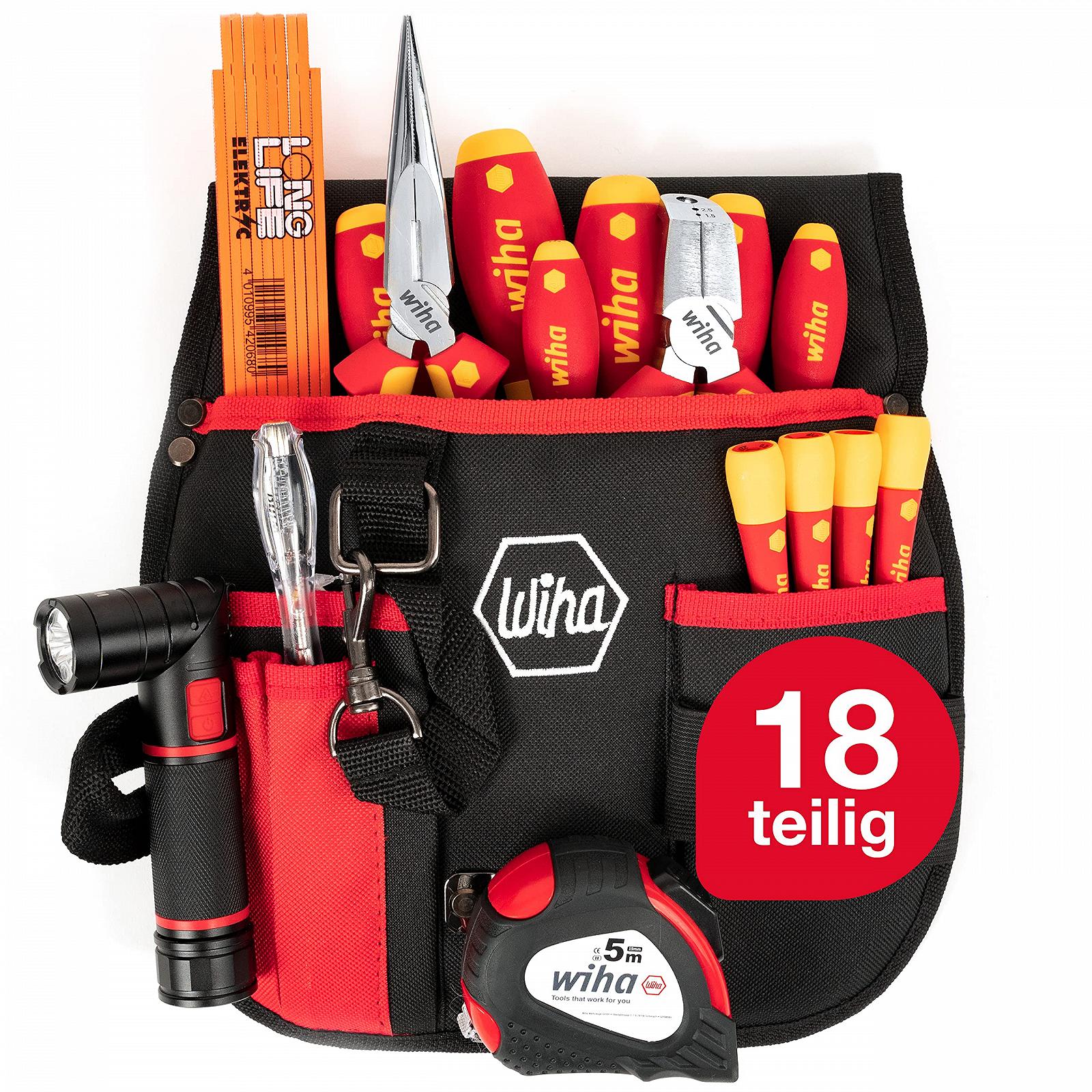 Комплект інструментів Wiha Basic Equipment Electrician 18 предметів I Чохол на пояс I для мобільного використання I VDE Tool (44574), фото №1 Комплект інструментів Wiha Basic Equipment Electrician 18 предметів I Чохол на пояс I для мобільного використання I VDE Tool (44574), фото №1