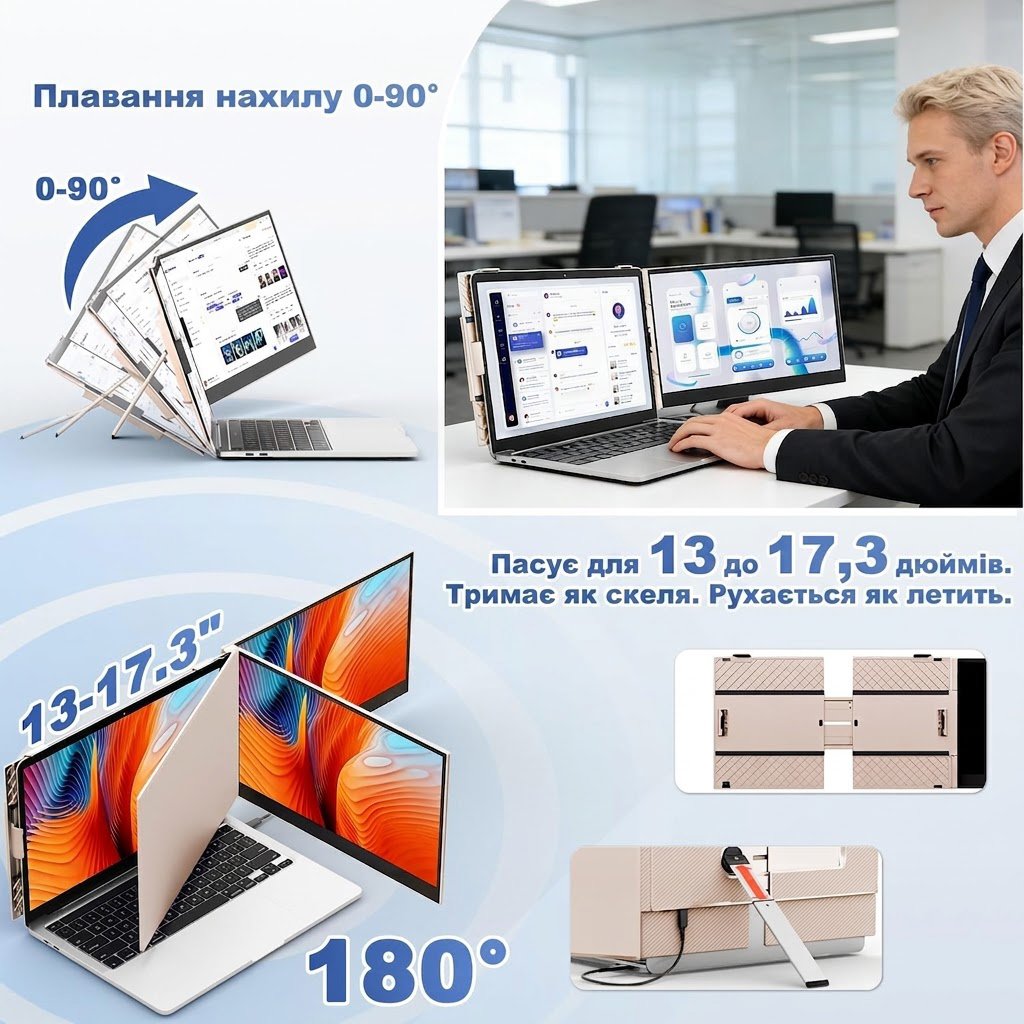 Монітор портативний 14.1" Teamgee S8 Full HD IPS 60 Гц, фото №4