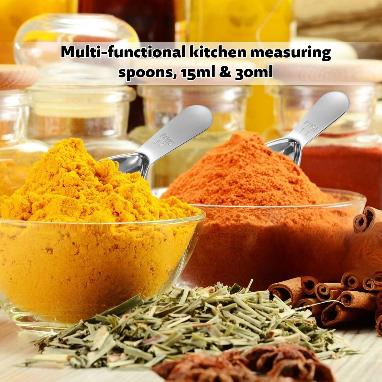 Мірні ложки для кави з нержавіючої сталі, 2 шт (30 мл + 15 мл), фото №4