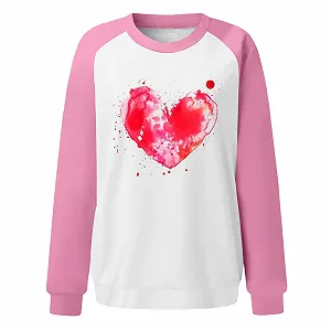 Флісова Світшот з довгими рукавами для дівчинки з милим візерунком у вигляді сердечок synthetic.ua - Фото 1