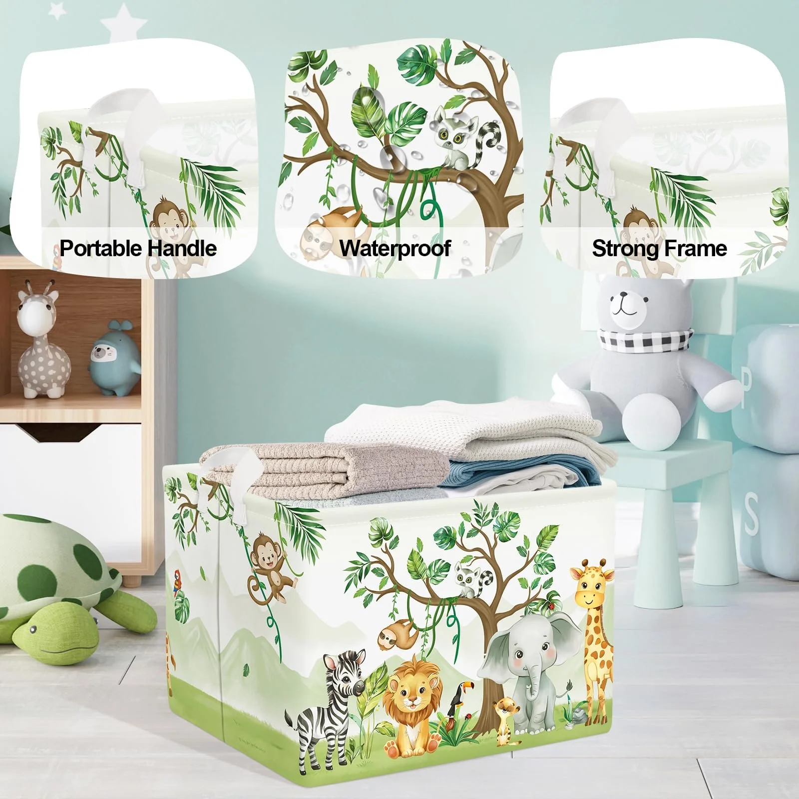 Корзина для игрушек HUUMONSS Лесные животные, детская, складная, для мальчиков и девочек, большая, 36 л, фото №4 Корзина для игрушек HUUMONSS Лесные животные, детская, складная, для мальчиков и девочек, большая, 36 л, фото №4