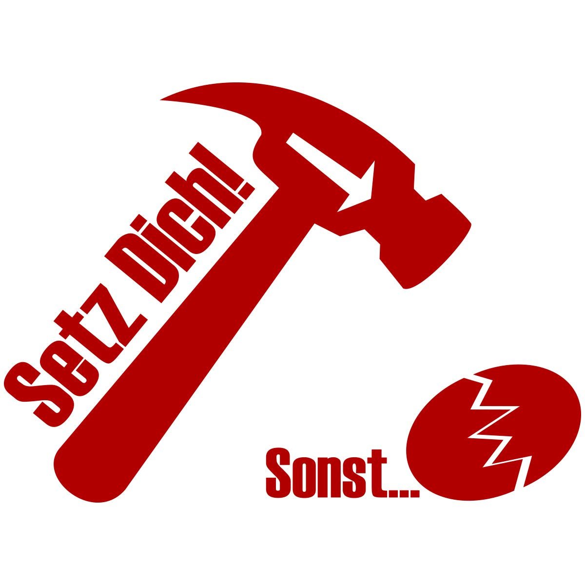 Наклейка на кришку унітазу Wandkings Sit Down Otherwise Hammer 23 x 17 см, фото №3