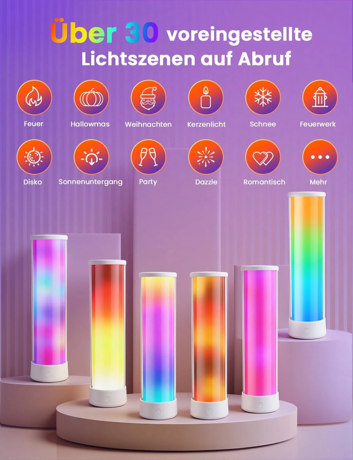 Розумна настільна лампа LED 4000 mAh акумуляторна з пультом та додатком 16 млн кольорів, фото №3