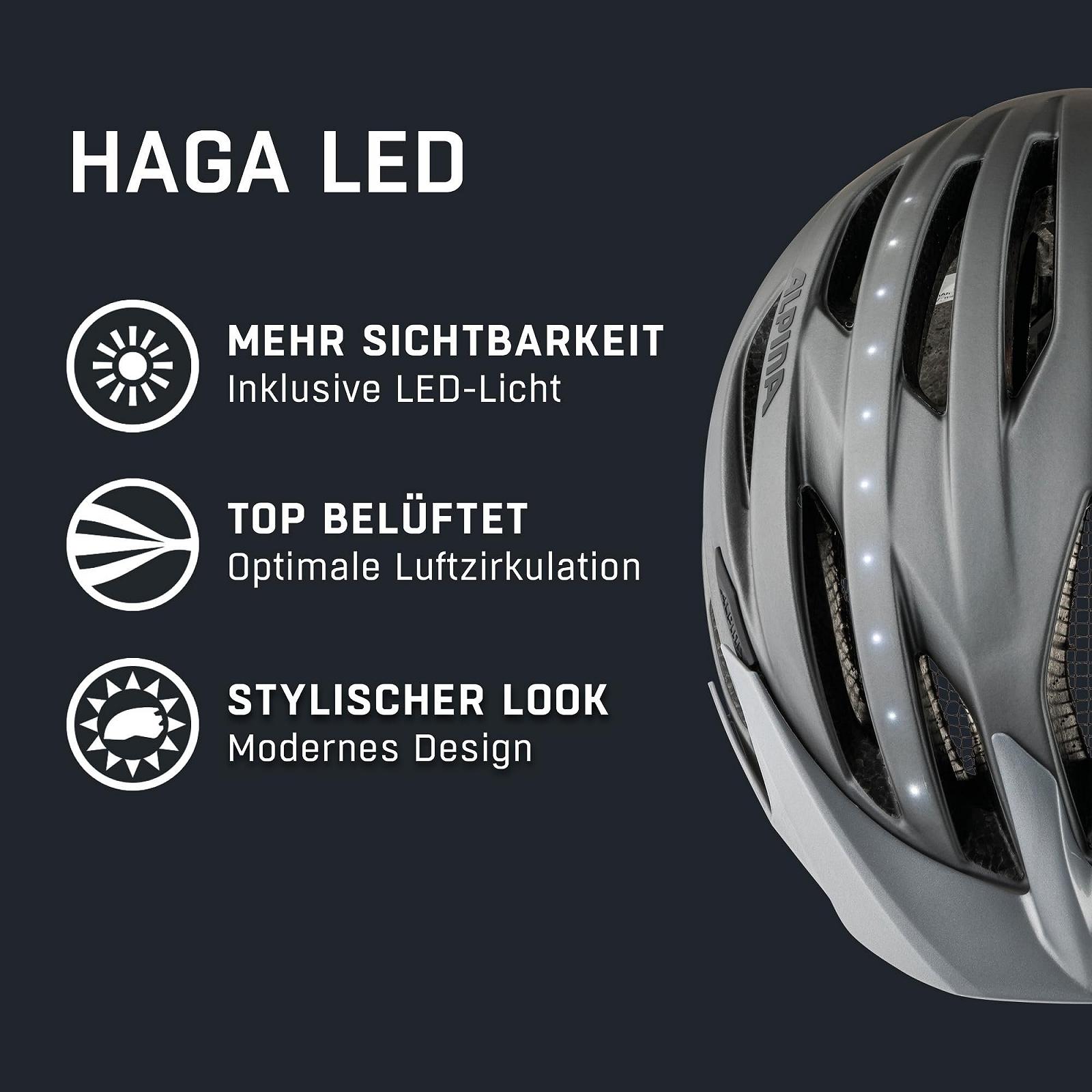 Велосипедний Шолом Alpina Haga Unisex LED, фото №2