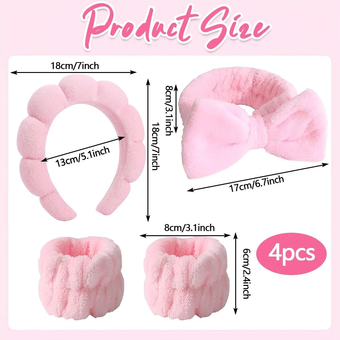 Набір з 4 обручів для волосся, фото №2