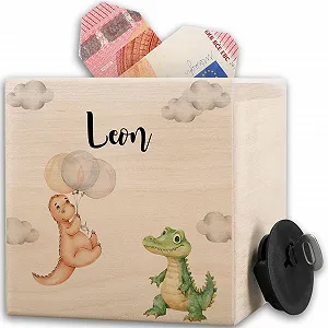 Скарбничка Динозавр і Крокодил Дерев'яна - Фото 1