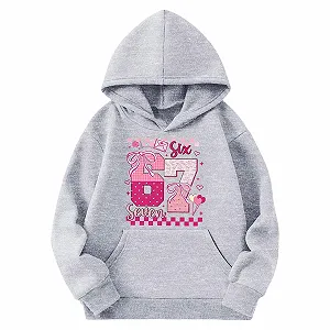 Худи 67 Meme для девочек, с длинными рукавами, принтом 67, валентинкой, удобный свитшот, уличная одежда, повседневная куртка для мальчиков и девочек synthetic.ua - Фото 1