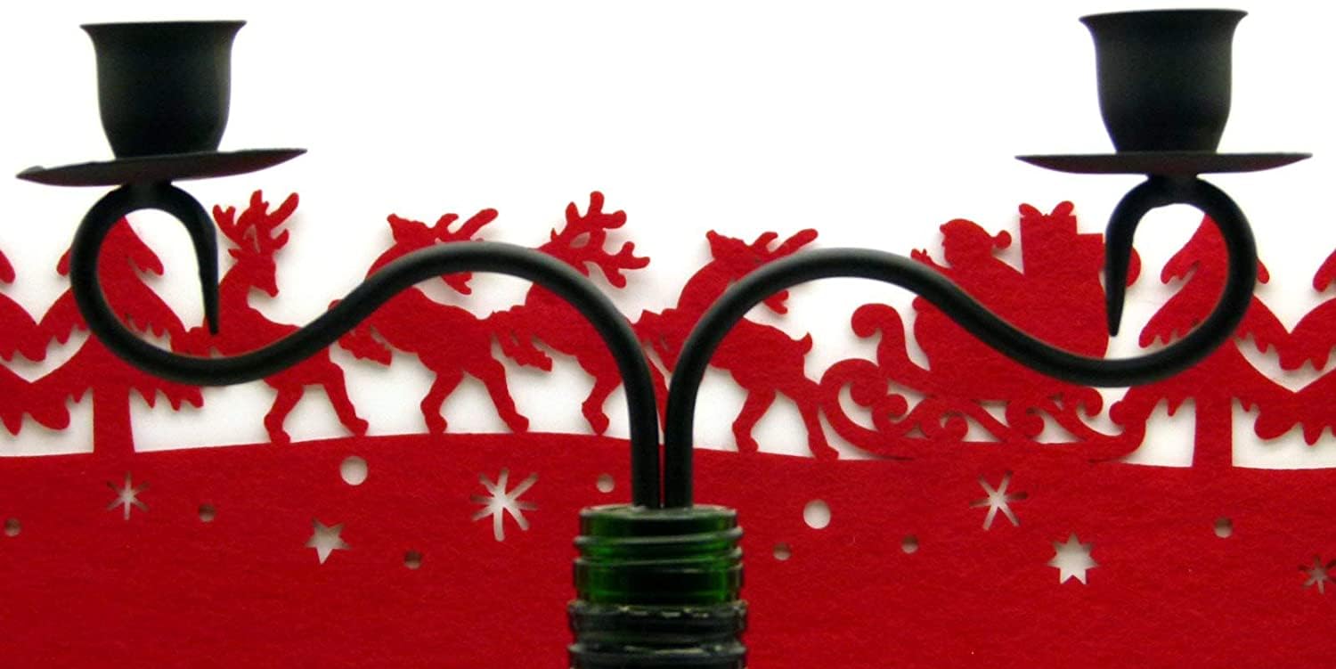 Свічник Pommmerntraum Bottle Candle Holder Bottle Attachment Wine Bottle Attachment 2 Arms чорний, фото №5