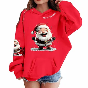 Худі для дівчат з довгими рукавами та принтом, вільного крою - Фото 1