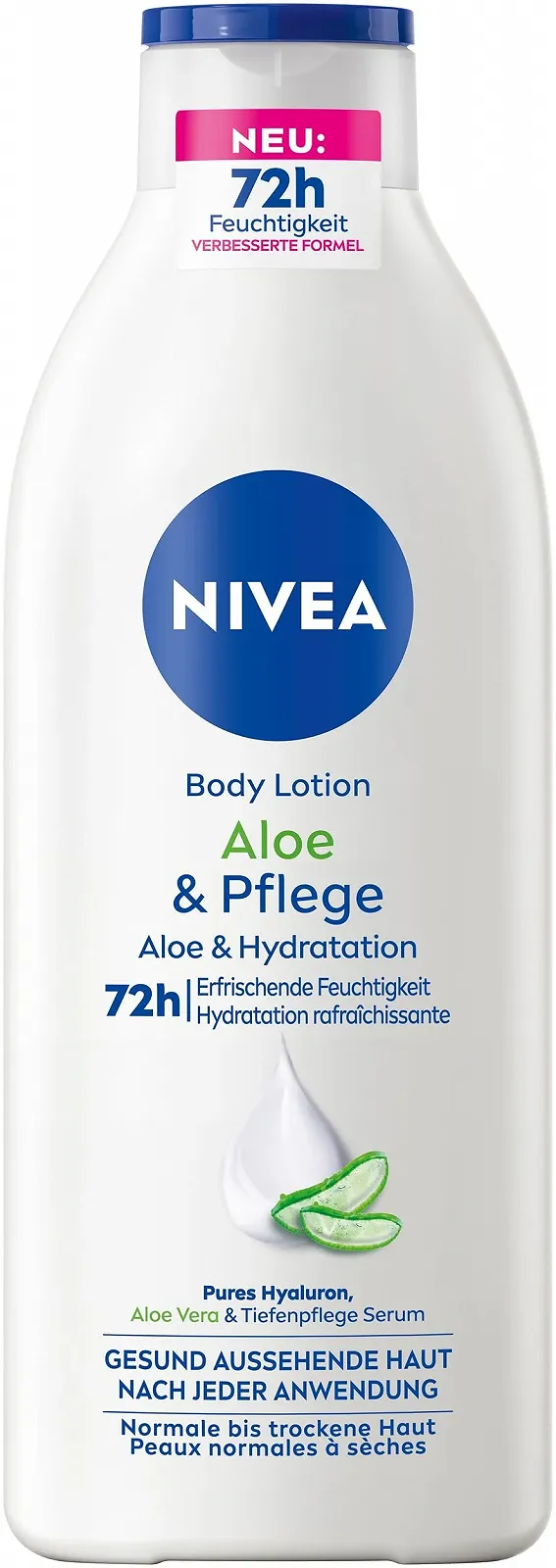 Лосьон для тела NIVEA Aloe & Care с сывороткой Deep Care для увлажнения в течение 72 часов с гиалуроновой кислотой и алоэ вера натурального происхождения 400 мл, фото №1