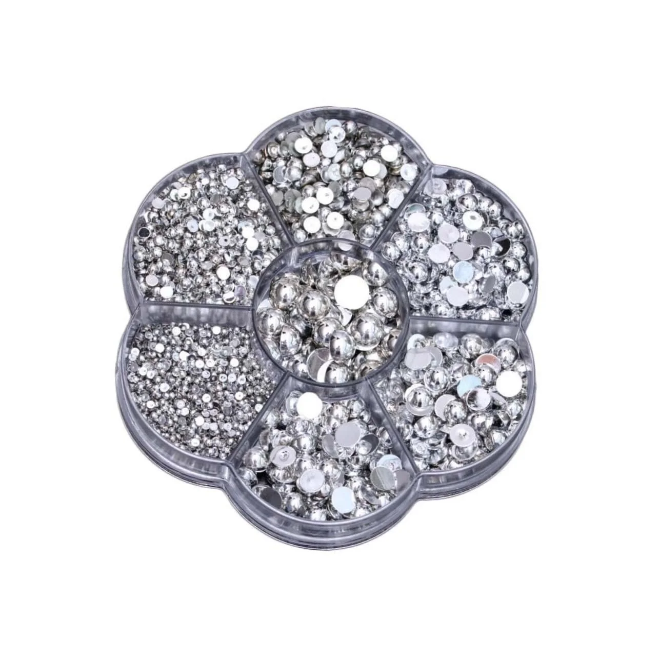 Полукруглые бусины COHEALI 7395 шт. серебряные, фото №9