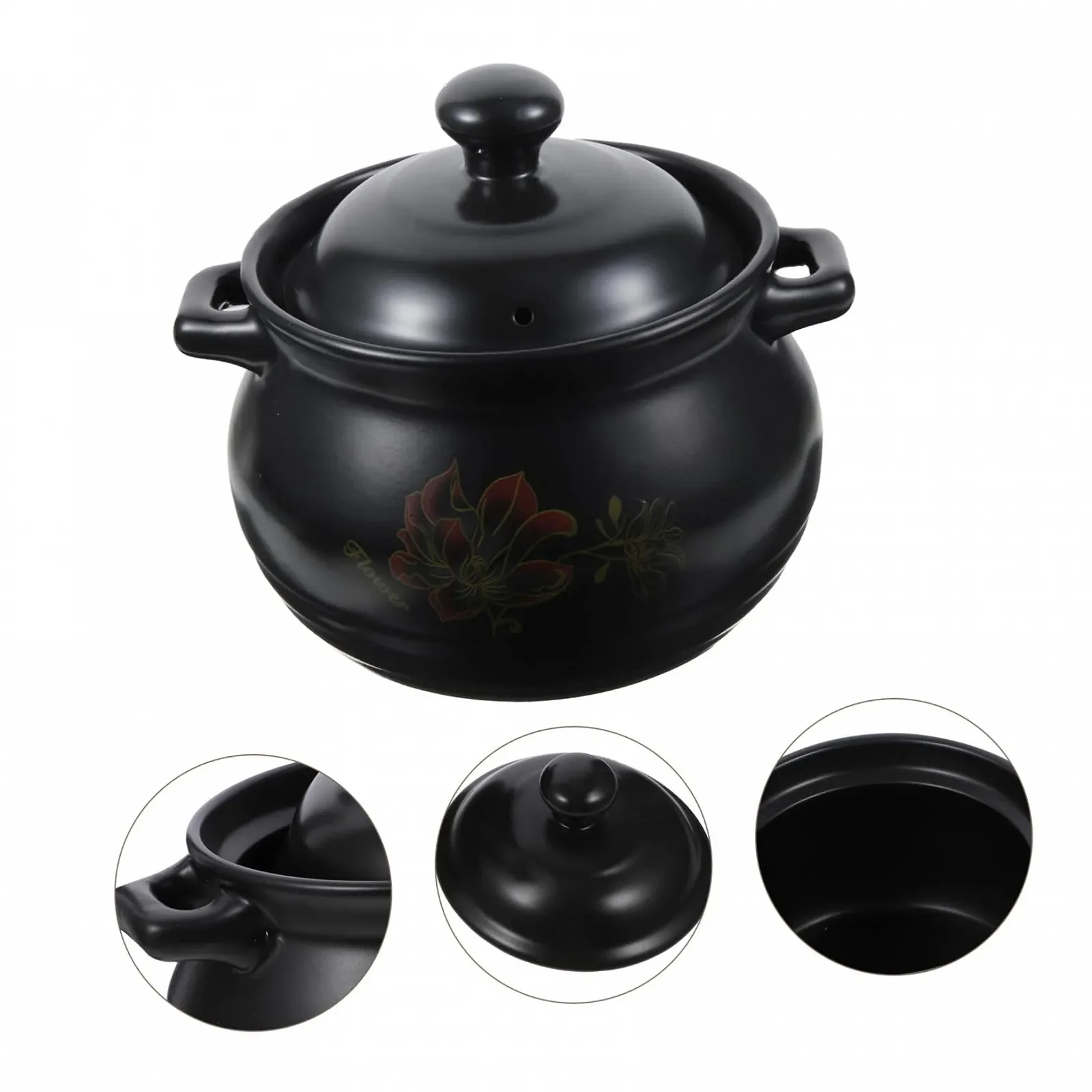 Кастрюля Gatuida Керамическая Керамика Черная, фото №4