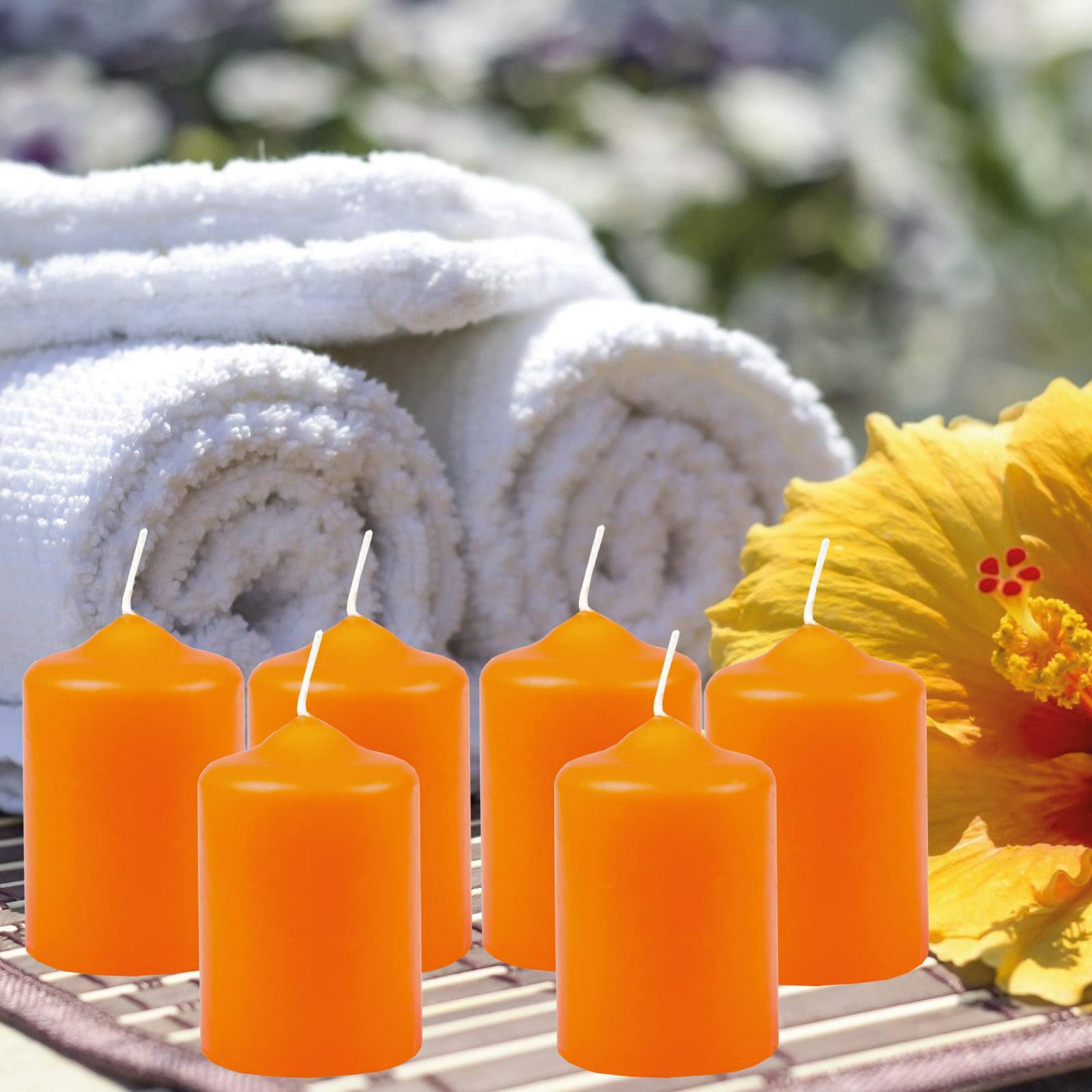 Свічки Wax Pillar Candles Оранжеві Діаметр 4 см х 6 см (упаковка 12 шт.), фото №5 Свічки Wax Pillar Candles Оранжеві Діаметр 4 см х 6 см (упаковка 12 шт.), фото №5