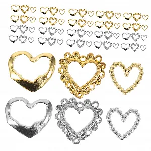 Набор украшений для ногтей (60 шт.) Сердце, цинковый сплав - Фото 1