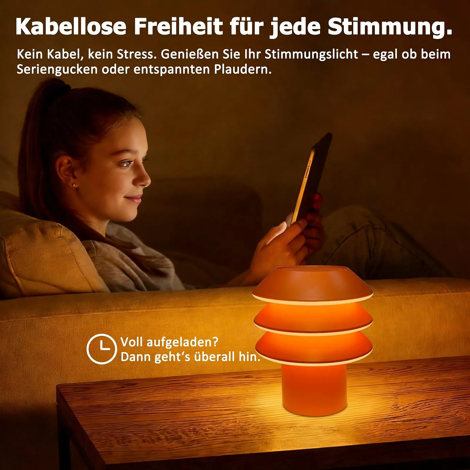 Настільна лампа Modular 3-в-1 DIY 3000 K 1800 мАг Помаранчева, фото №5