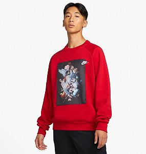 Джемпер Nikeasterpiece Pack photo print crew neck fleece sweatshirt in red S - Фото 1