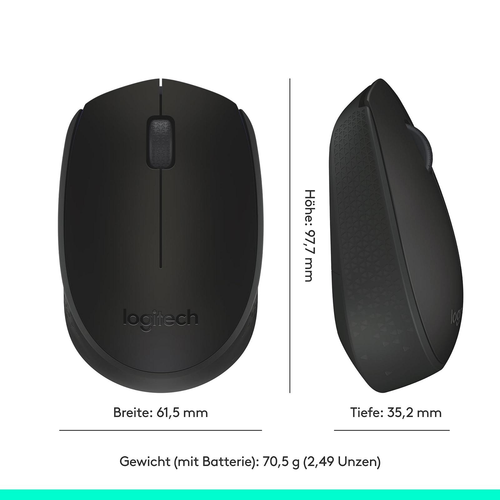 Мышь Logitech M171 Беспроводная, 2,4 ГГц подключение через USB-приемник, оптический сенсор, 12 месяцев работы от батареи, для обеих рук, 3 кнопки, для ПК / Mac - Черный, фото №9