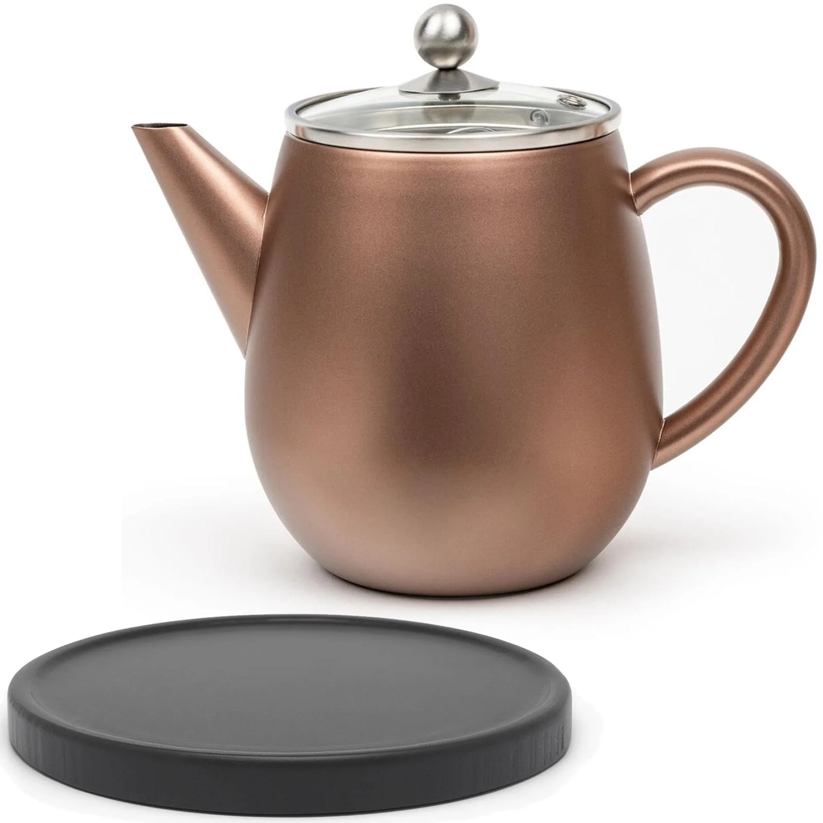 Чайник-заварник Bredemeijer Нержавіюча сталь двостінний 1.1 літри Бронзово-коричневий, фото №1