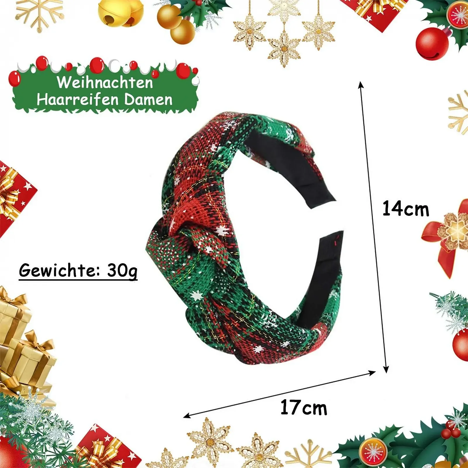 Обруч для волосся Жіночий В клітку Плетений, фото №2