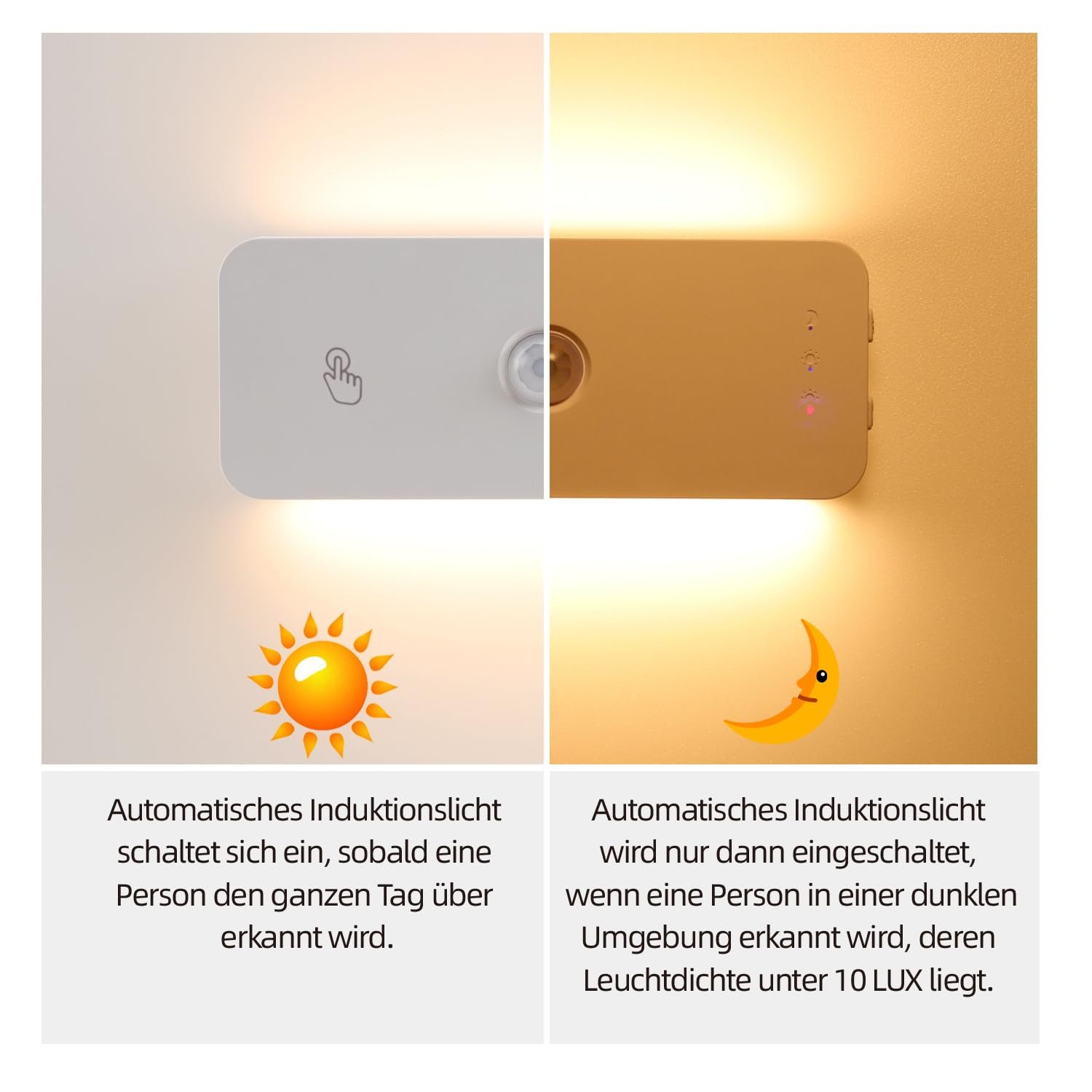 Нічник da LIGHT CCT LED PIR Акумуляторний Набір з 2 шт., фото №5