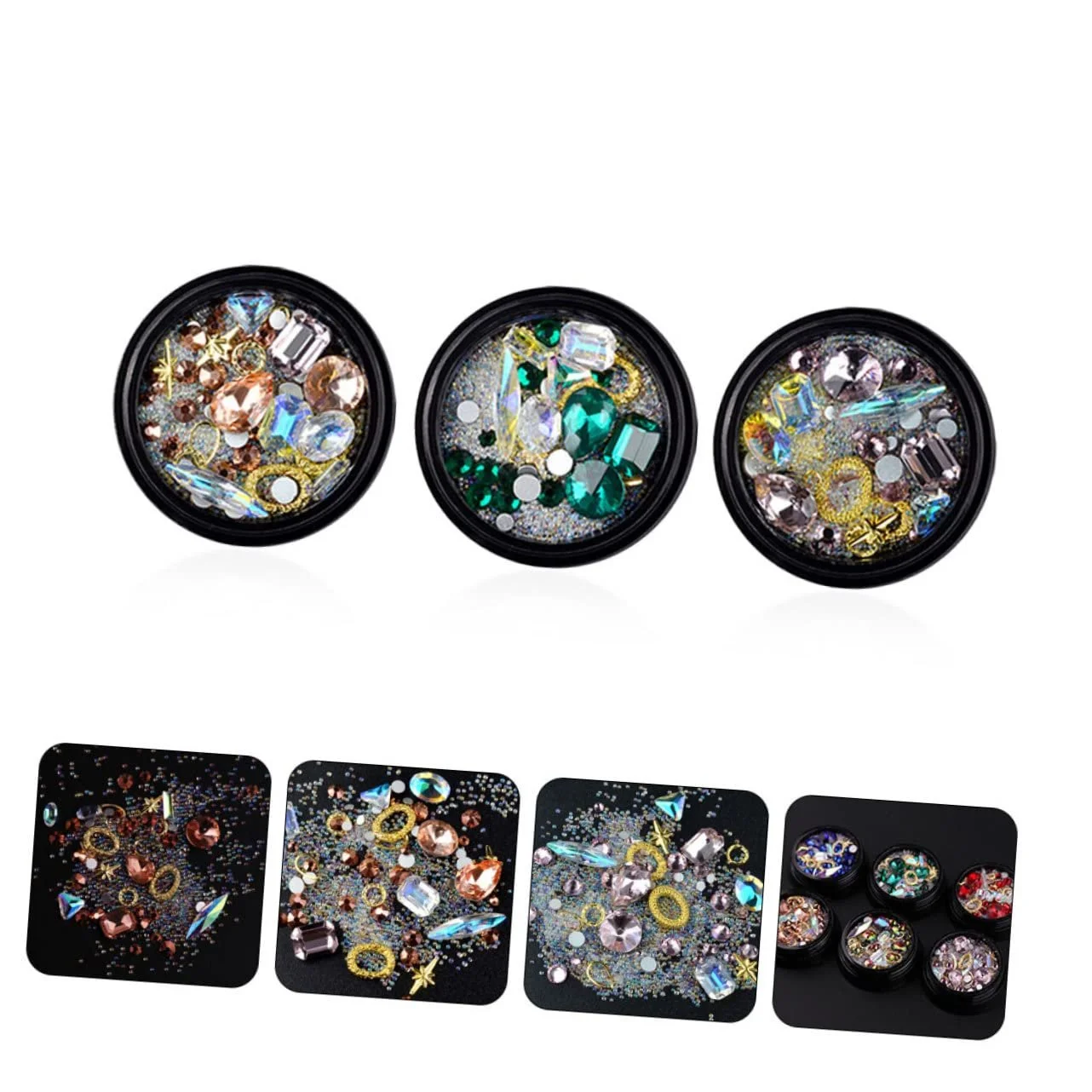 Наклейки для ногтей Vivid 3 коробки Набор для украшения ногтей Аксессуары для маникюра Инструменты для нейл-арта Блестящие стразы, фото №4