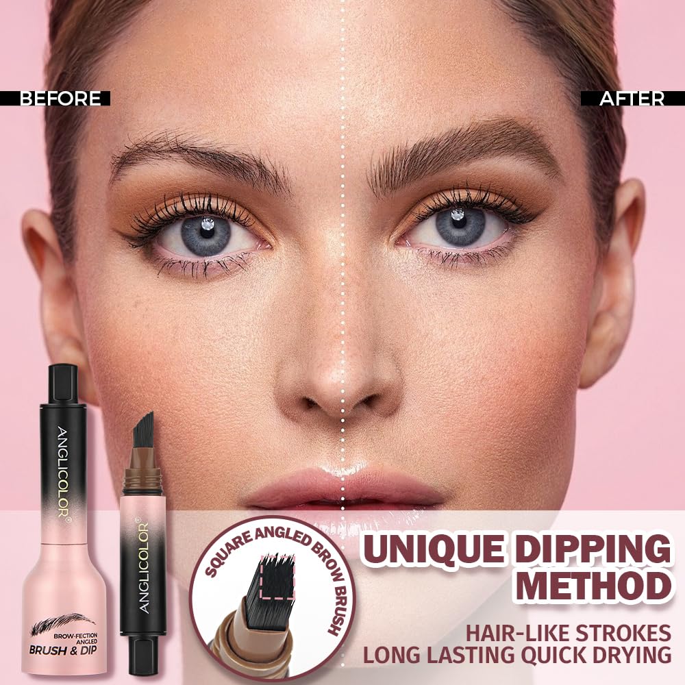 Олівець для брів Multipurpose Waterproof Sweat-Resistant Ultra Long-Lasting Hair-like Strokes Liquid Eyebrow Gel Pen Quick Drying Natural Shaping Contouring Filling (#04 Chocolate), фото №5