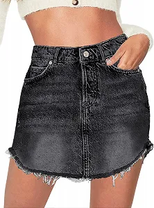 Юбка джинсовая Basicspace мини A-силуэта с карманами - Фото 1