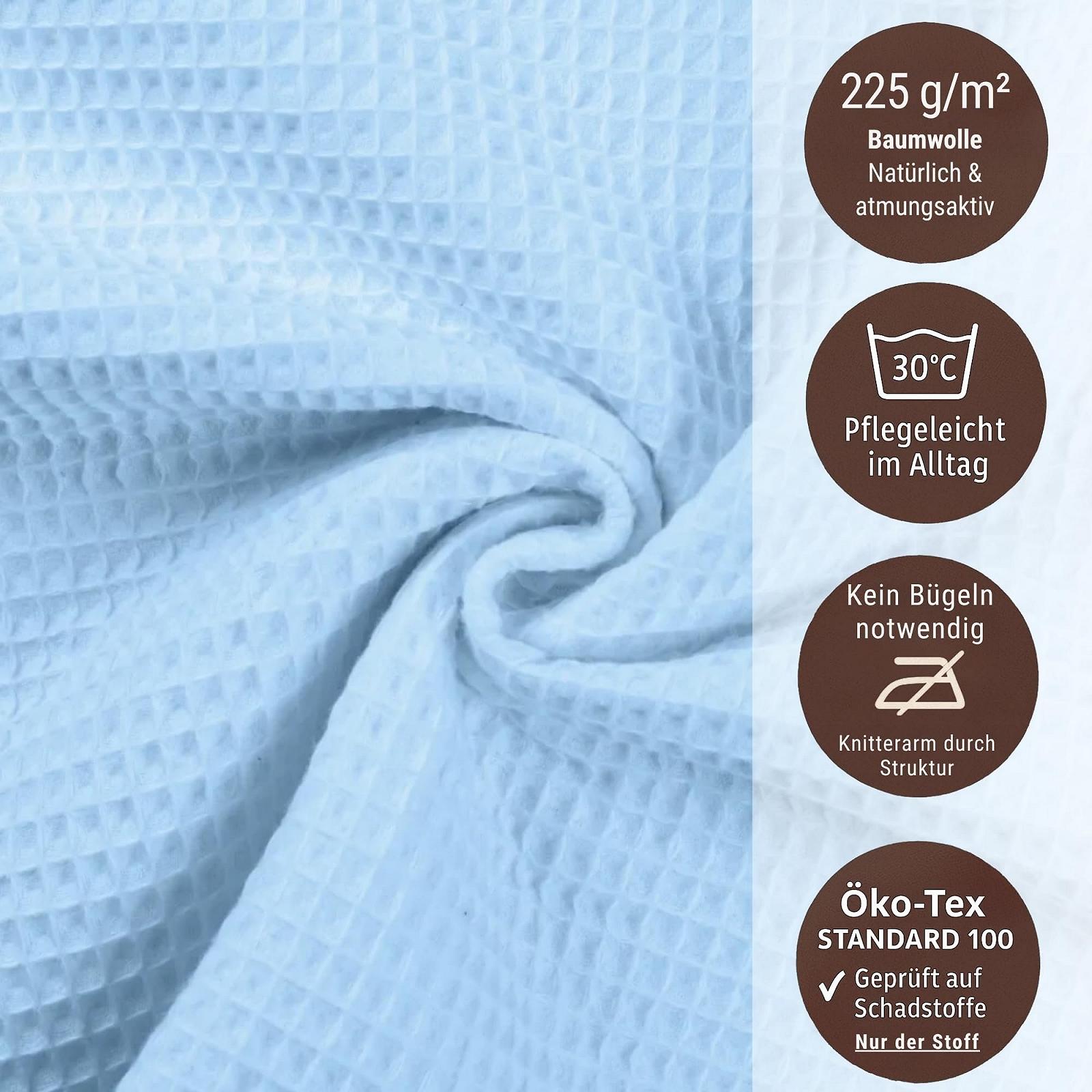 Покривало Chambry 135 x 200 см, вафельна структура, 100% бавовна, блакитний, фото №2 Покривало Chambry 135 x 200 см, вафельна структура, 100% бавовна, блакитний, фото №2