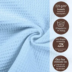 Покривало Chambry 135 x 200 см, вафельна структура, 100% бавовна, блакитний synthetic.ua - Фото 1