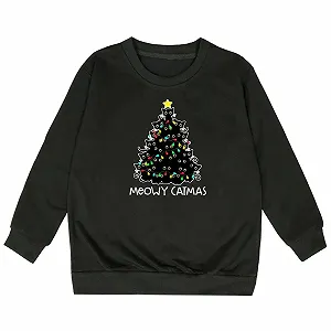 Джемпер Рождественский с принтом для мальчиков и девочек, длинные рукава, круглый вырез, размер 152 synthetic.ua - Фото 1