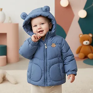 JiAmy Зимова куртка для малюків з капюшоном для хлопчиків і дівчаток synthetic.ua - Фото 1