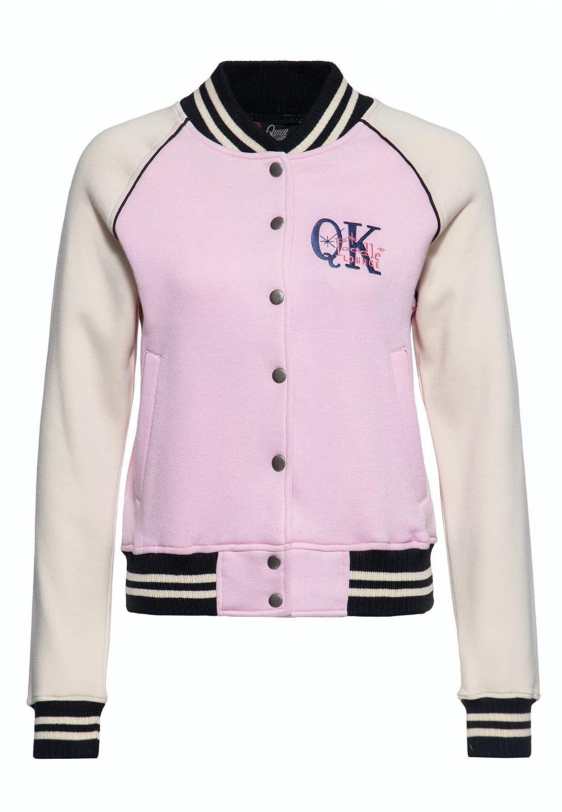 Женская Толстовка Куртка Queen Kerosin College Вышивка Regular Fit Ретро Винтажный Стиль Rockabella 50S Poodle Lounge, фото №1