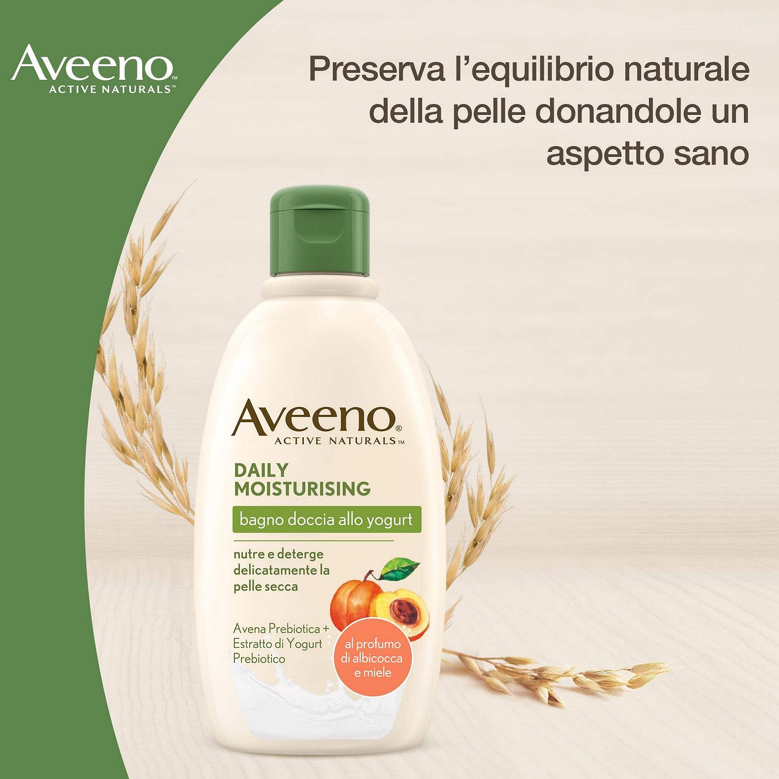 Гель для душу Aveeno Daily Moisturising Yoghurt з ароматом абрикоса та меду для чутливої шкіри, фото №2