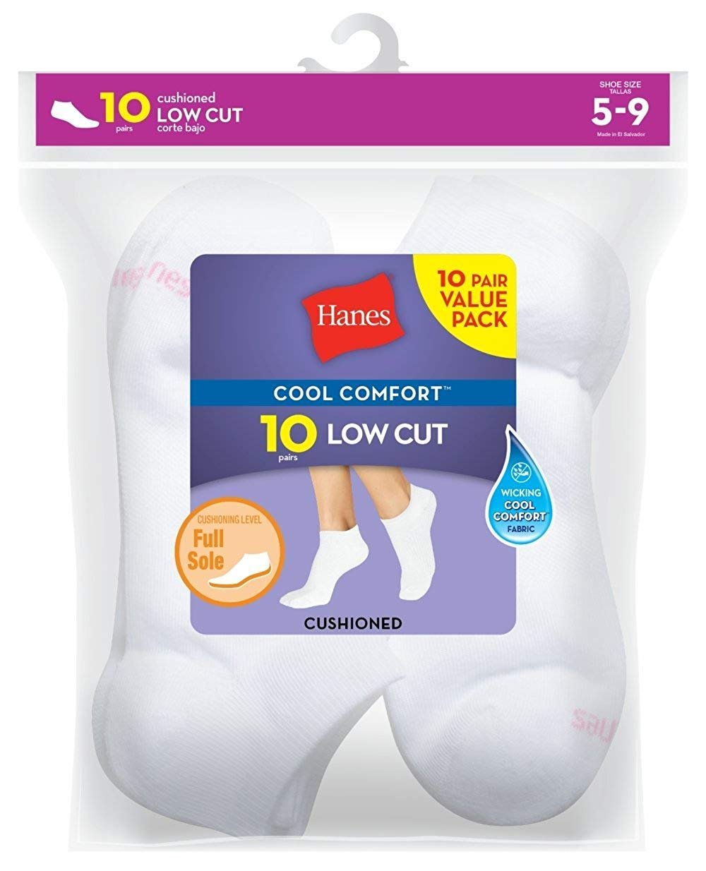Носки Hanes Comfort Blend Low Cut, 10 пар, фото №2