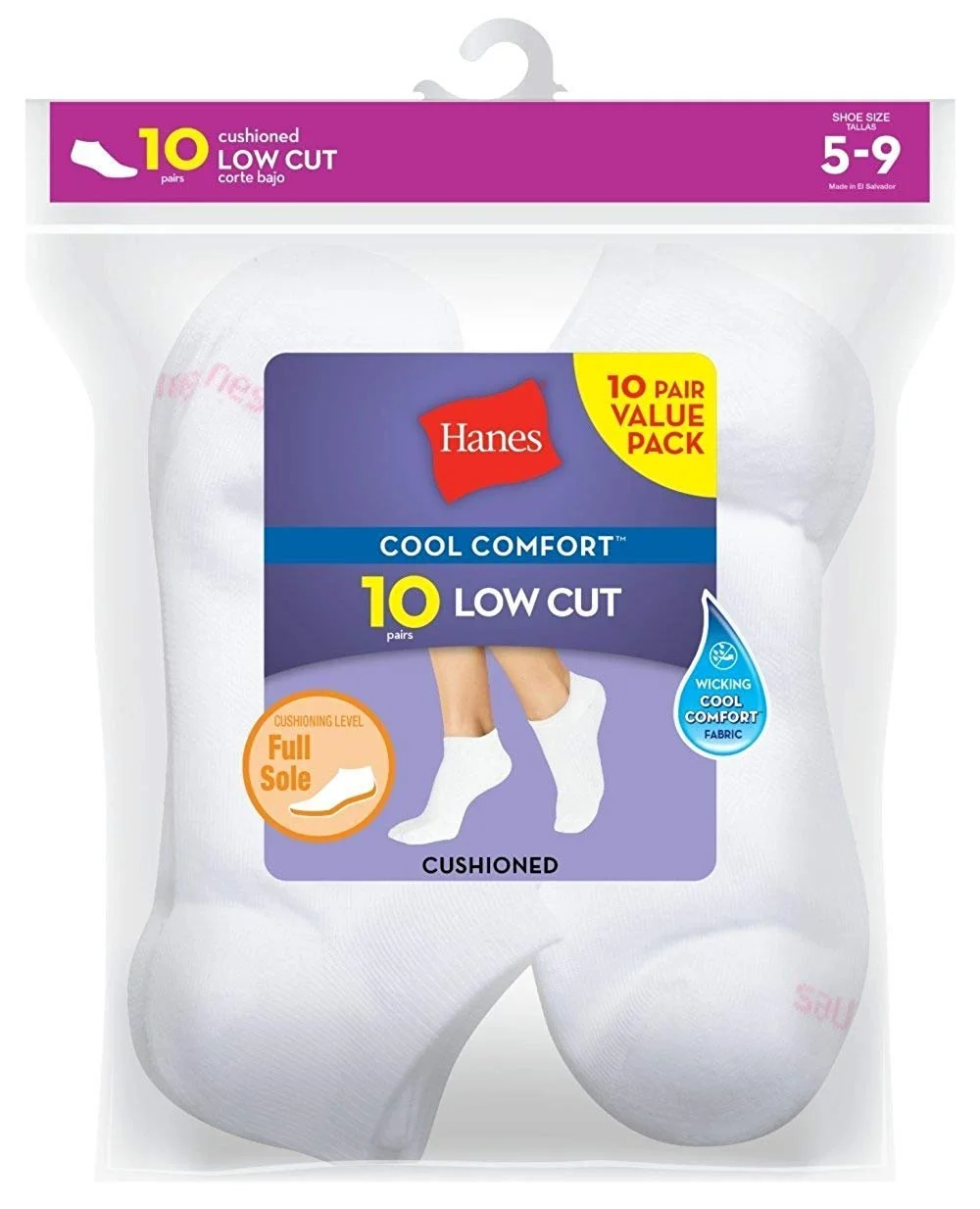 Носки Hanes Comfort Blend Low Cut, 10 пар, фото №2