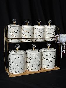 Набір для спецій на золотій підставці - Фото 1