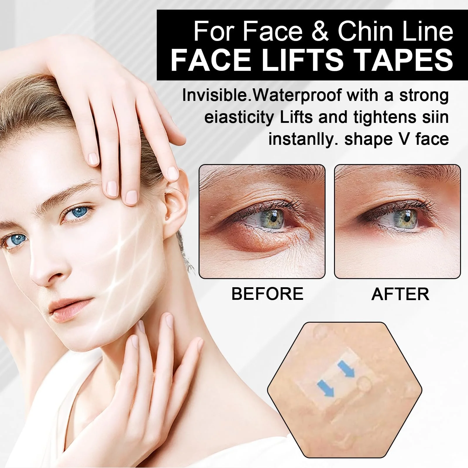 Набір стрічок для підтяжки обличчя 120 шт., стрічка для підтяжки обличчя, фото №3